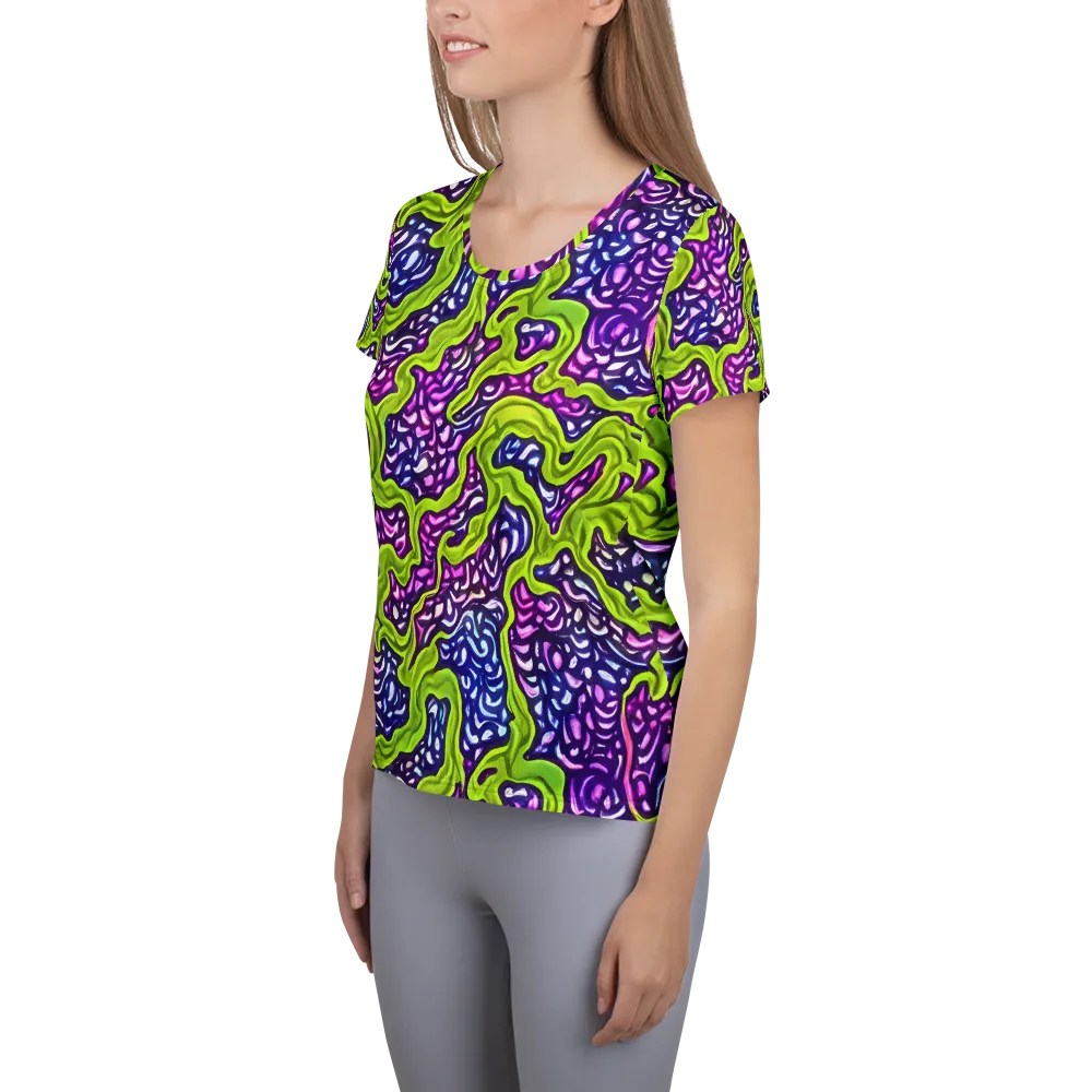 Ultraviolet Swell on Women's Athletic T-Shirt — Left