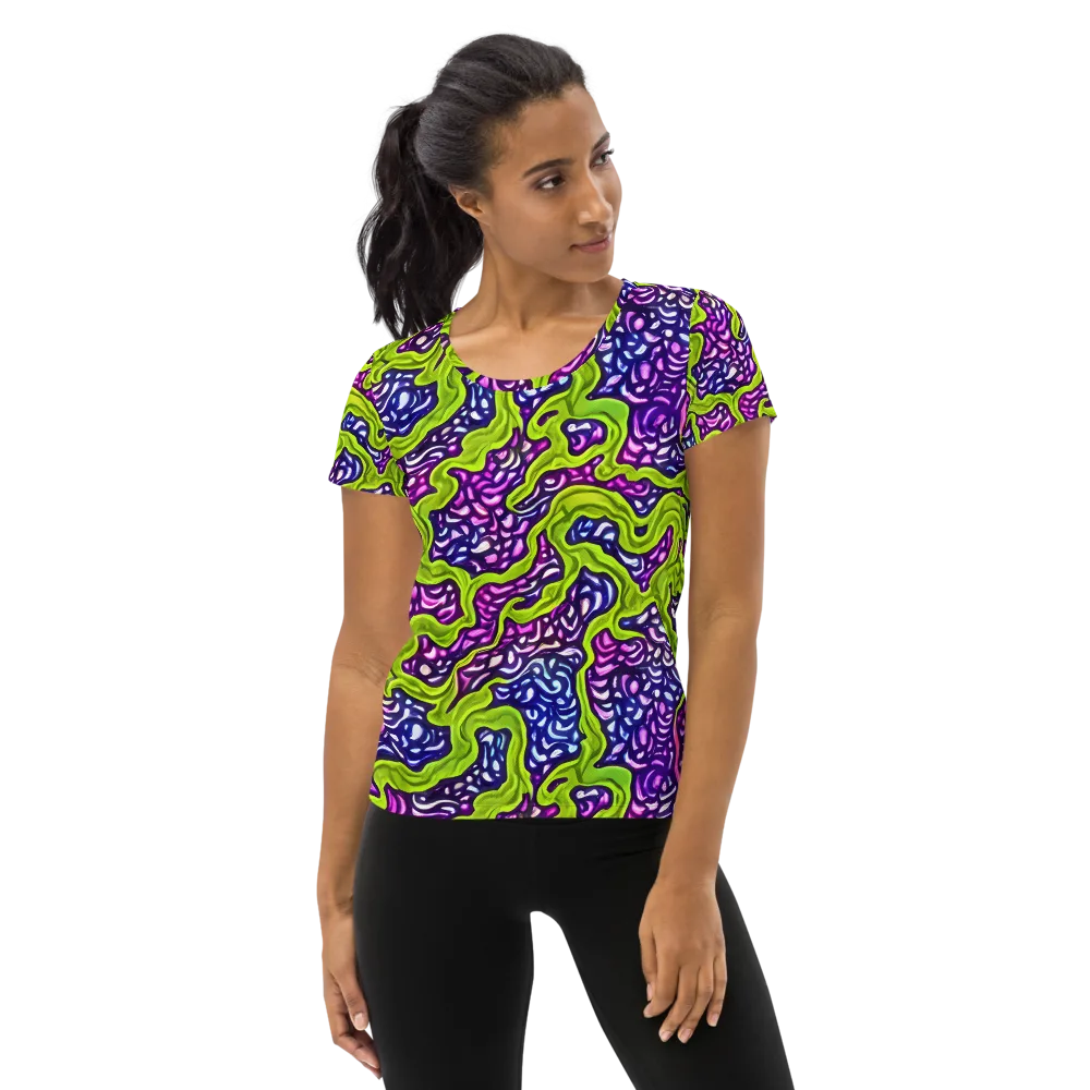 Ultraviolet Swell on Women's Athletic T-Shirt — Front