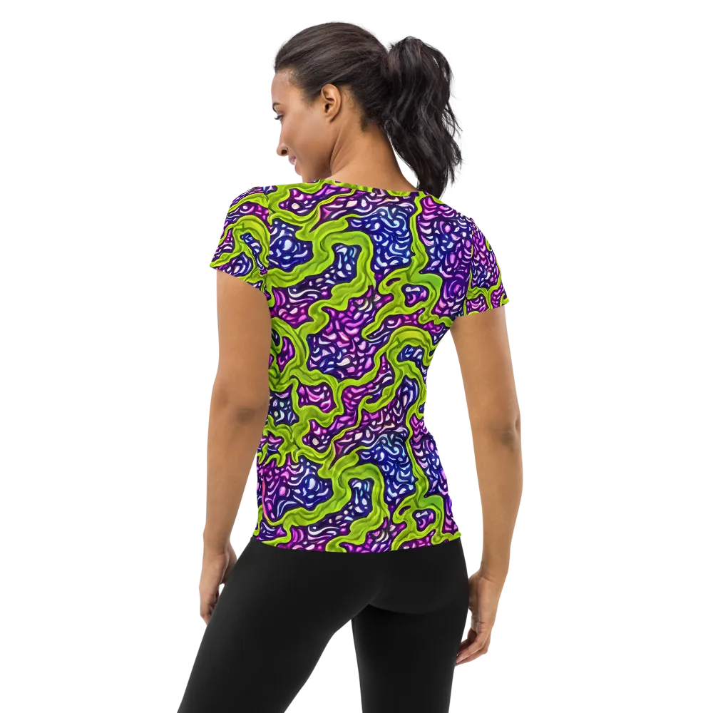 Ultraviolet Swell on Women's Athletic T-Shirt — Back