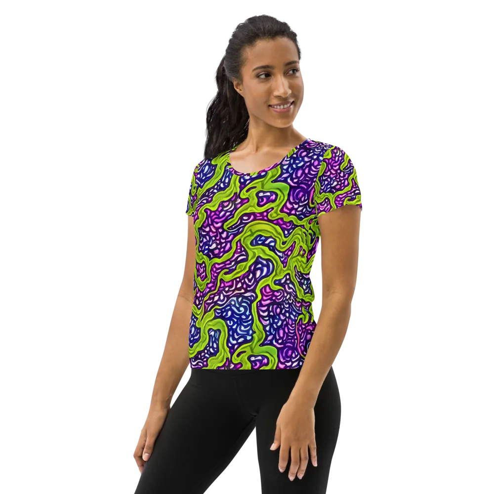 Ultraviolet Swell on Women's Athletic T-Shirt — Left