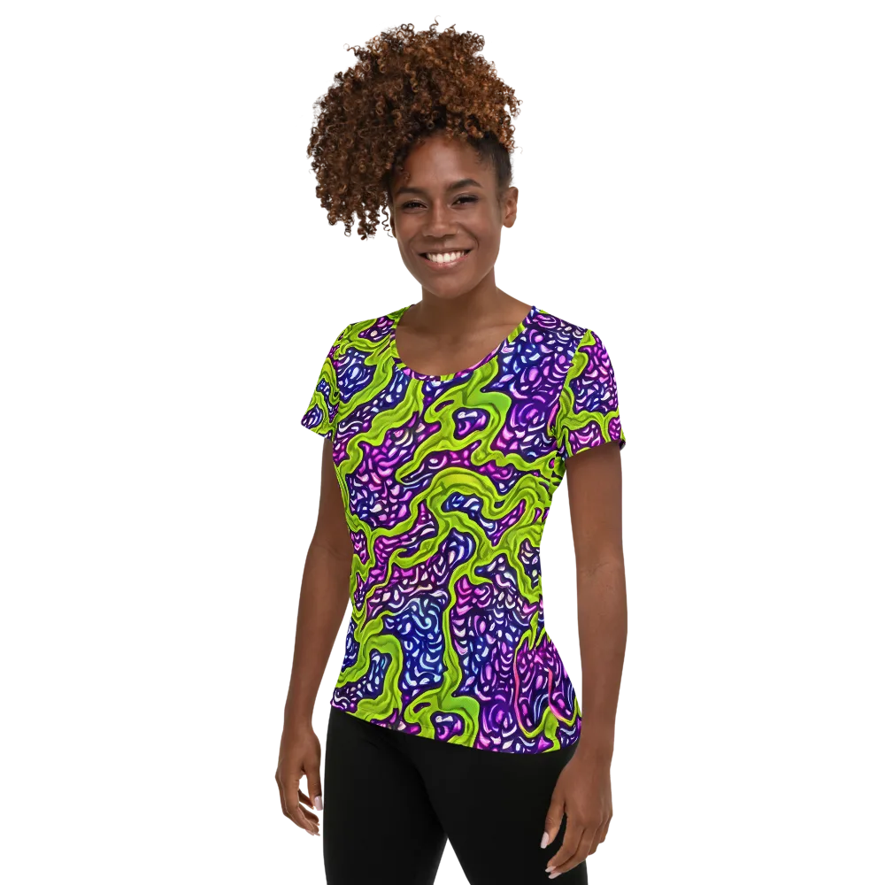 Ultraviolet Swell on Women's Athletic T-Shirt — Left