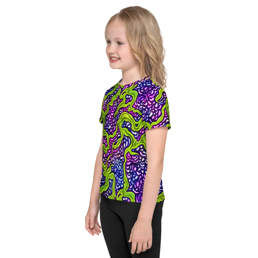 Ultraviolet Swell on Kids Crew Neck T-Shirt — Left