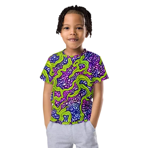Ultraviolet Swell on a Kids Crew Neck T-Shirt