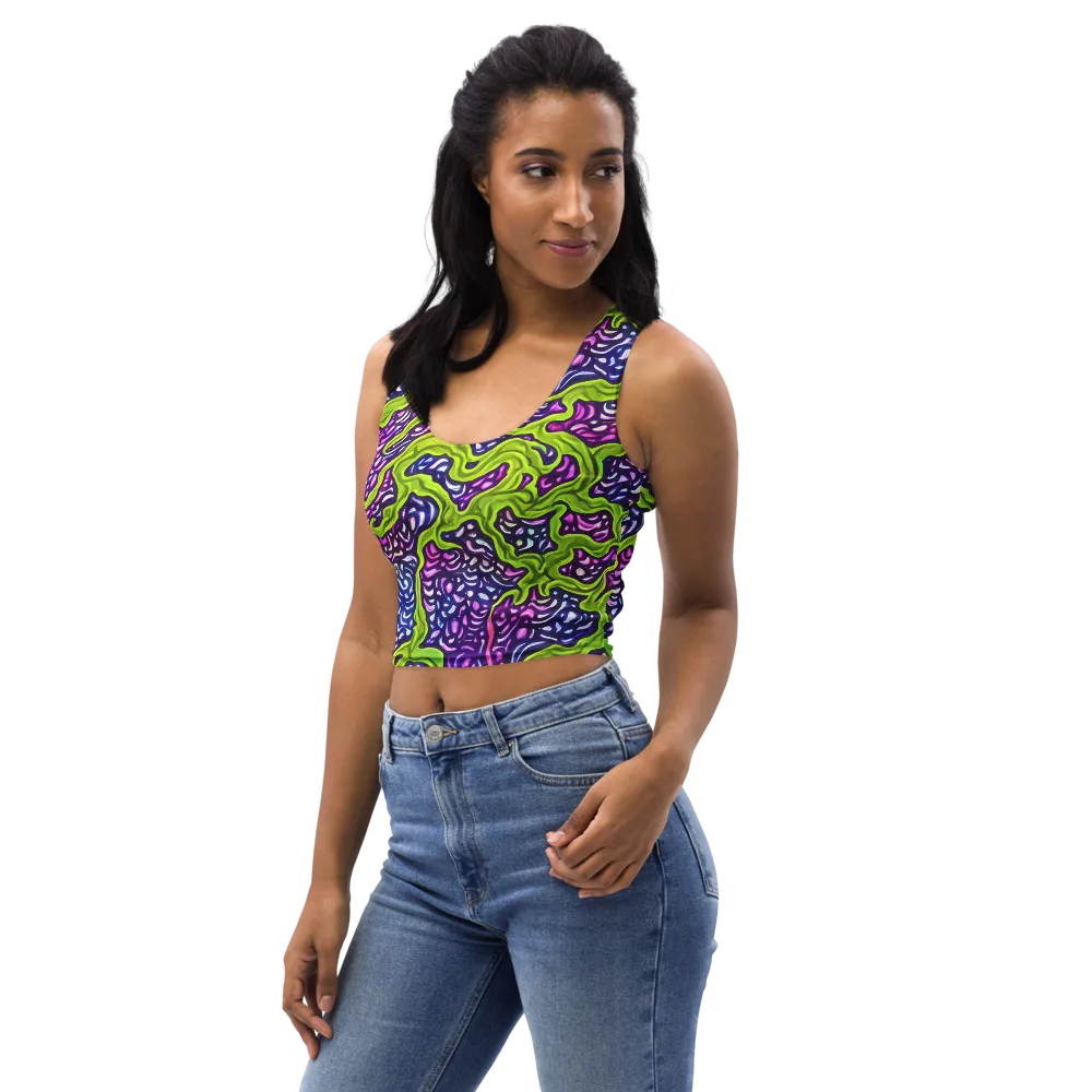 Ultraviolet Swell on Crop Top — Left Front