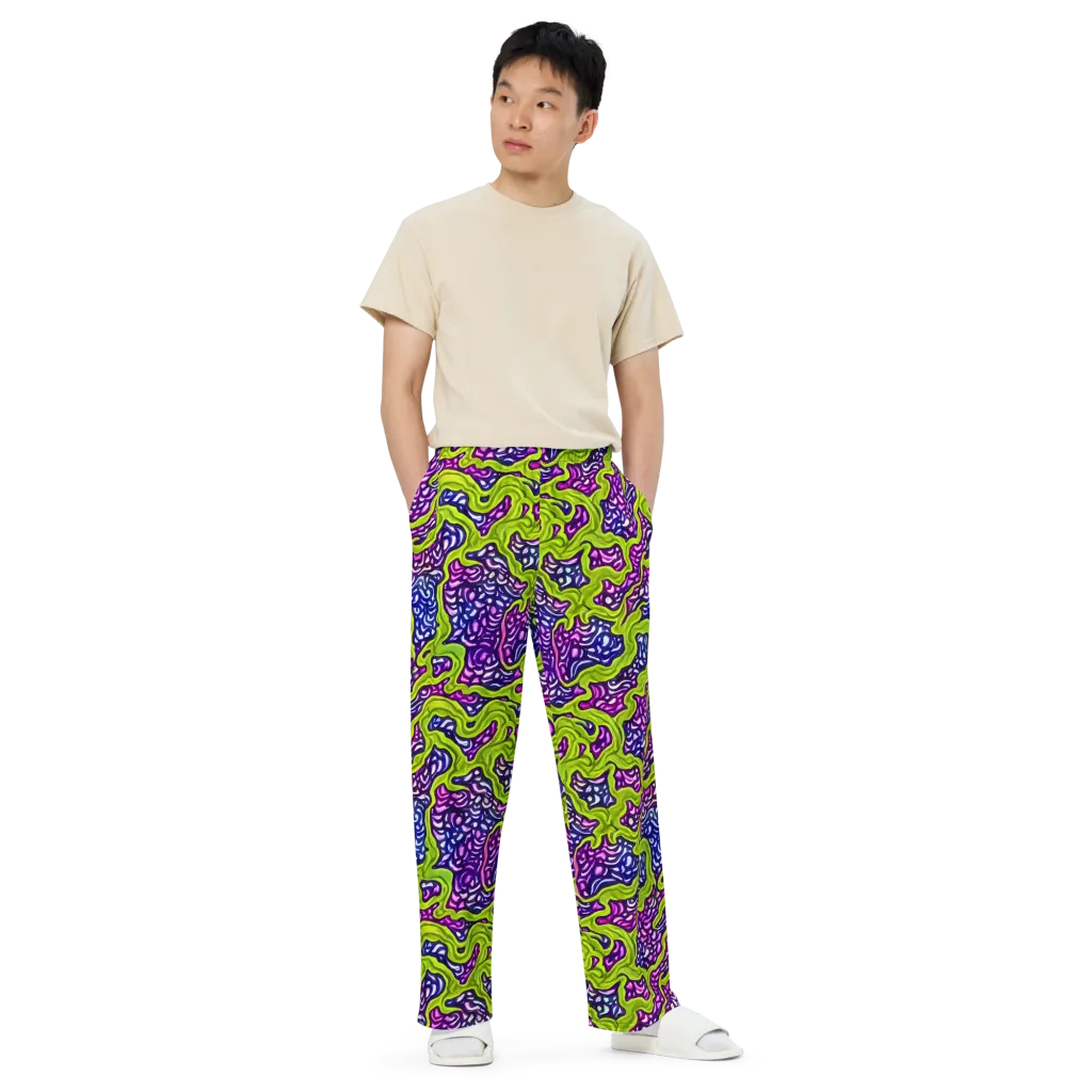 Ultraviolet Swell on Wide-Leg Pants — Front