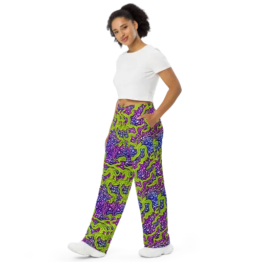 Ultraviolet Swell on a Wide-Leg Pants