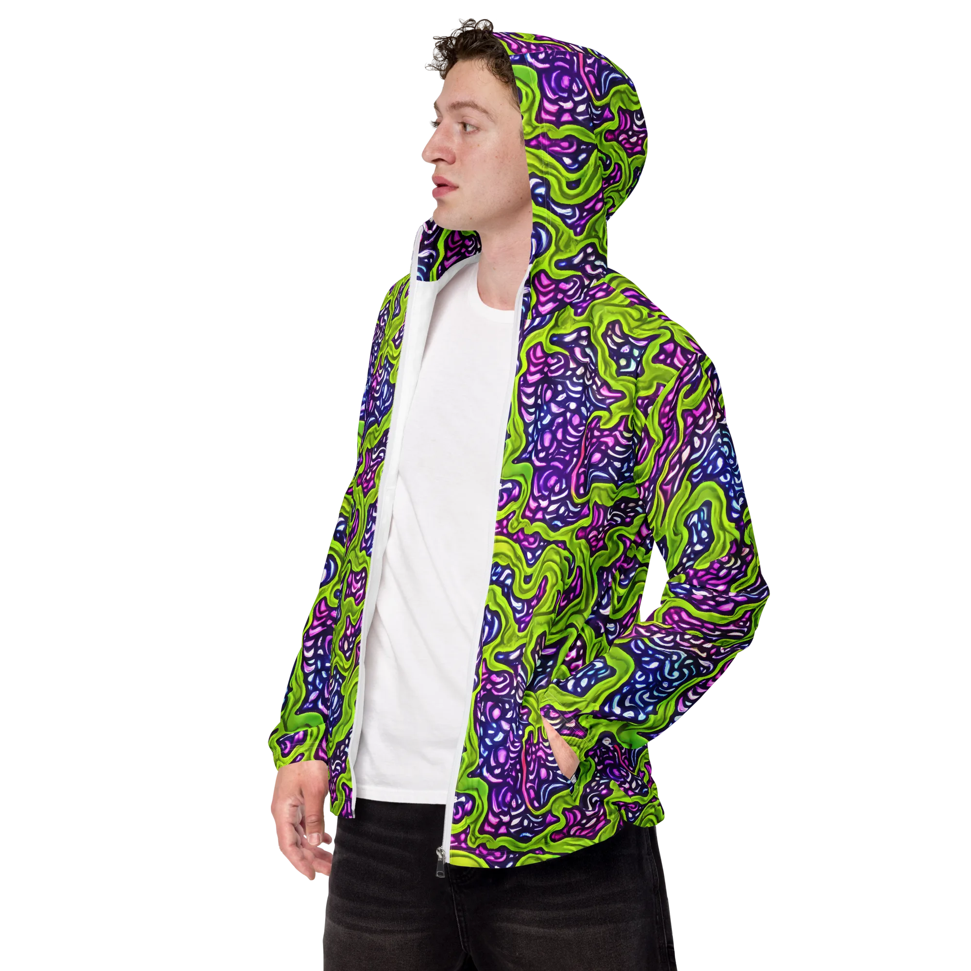 Ultraviolet Swell on Men's Windbreaker — Left Front