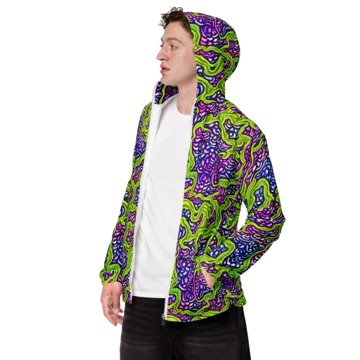 Ultraviolet Swell on a Men's Windbreaker
