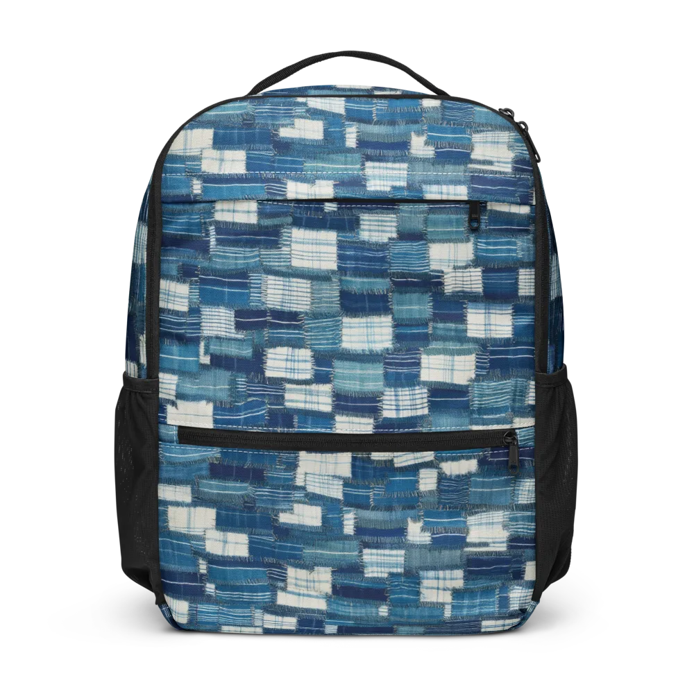 Indigo Patchwork on Utility Backpack — Front