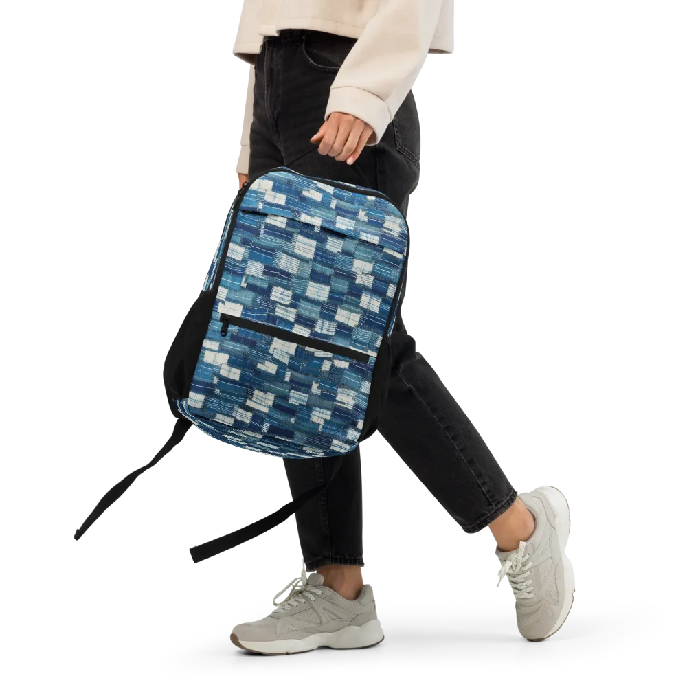 Indigo Patchwork on Utility Backpack — Front