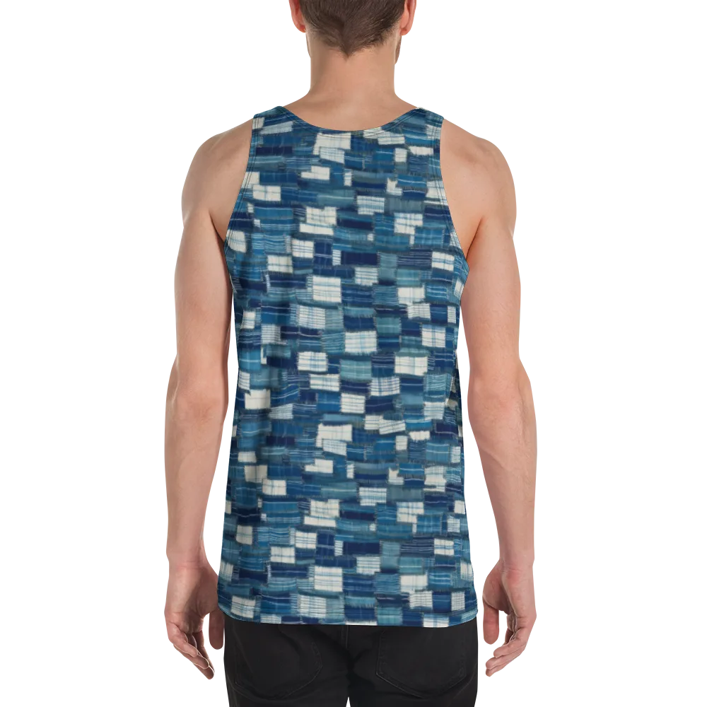 Indigo Patchwork on Men's Tank Top — Back