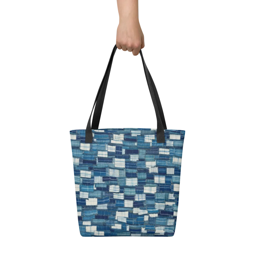 Indigo Patchwork on Tote Bag — Front