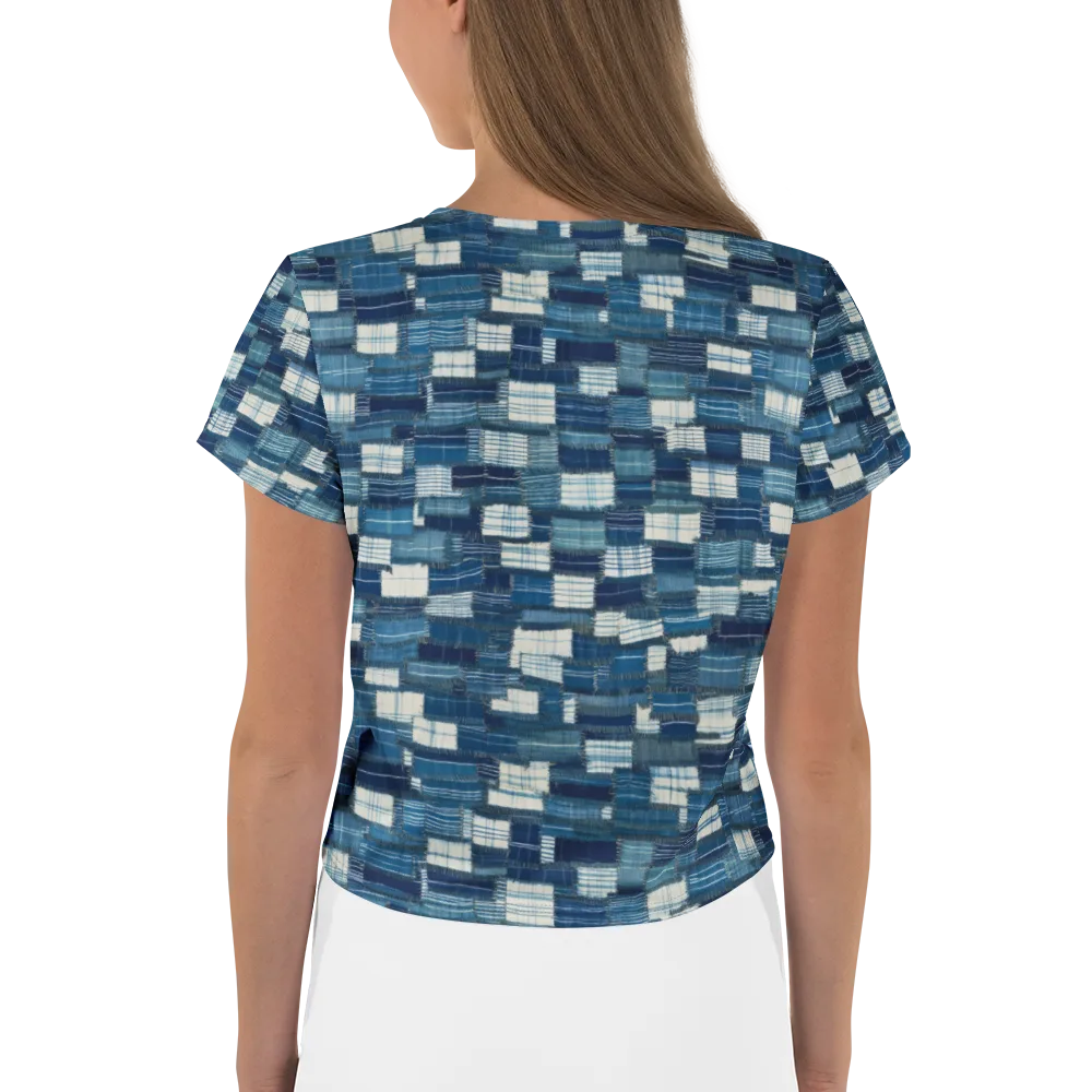 Indigo Patchwork on Crop Tee — Back