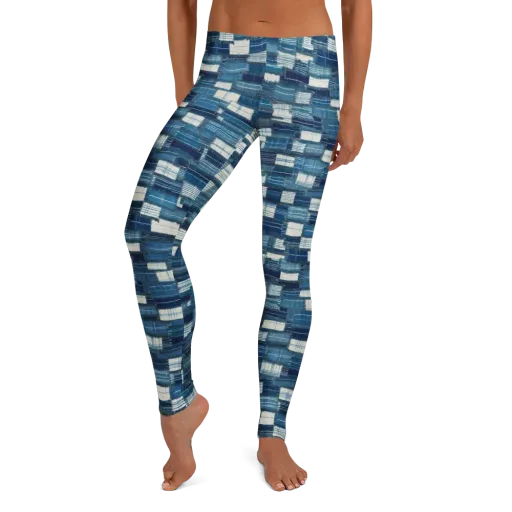 Indigo Patchwork on a Leggings