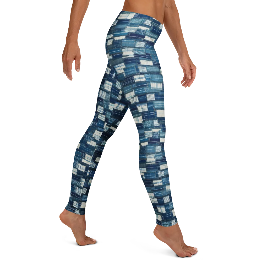 Indigo Patchwork on Leggings — Right