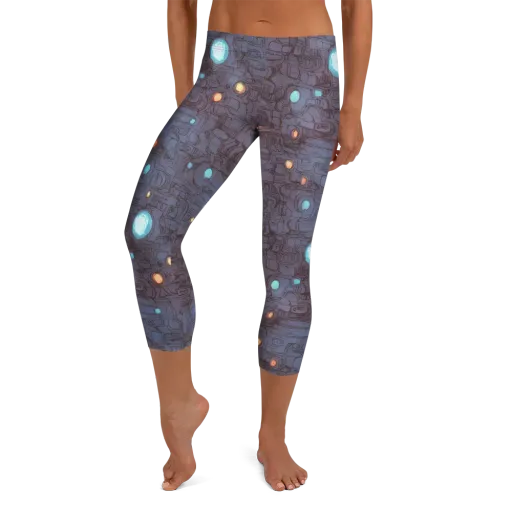Violet Circuitry on a Capri Leggings