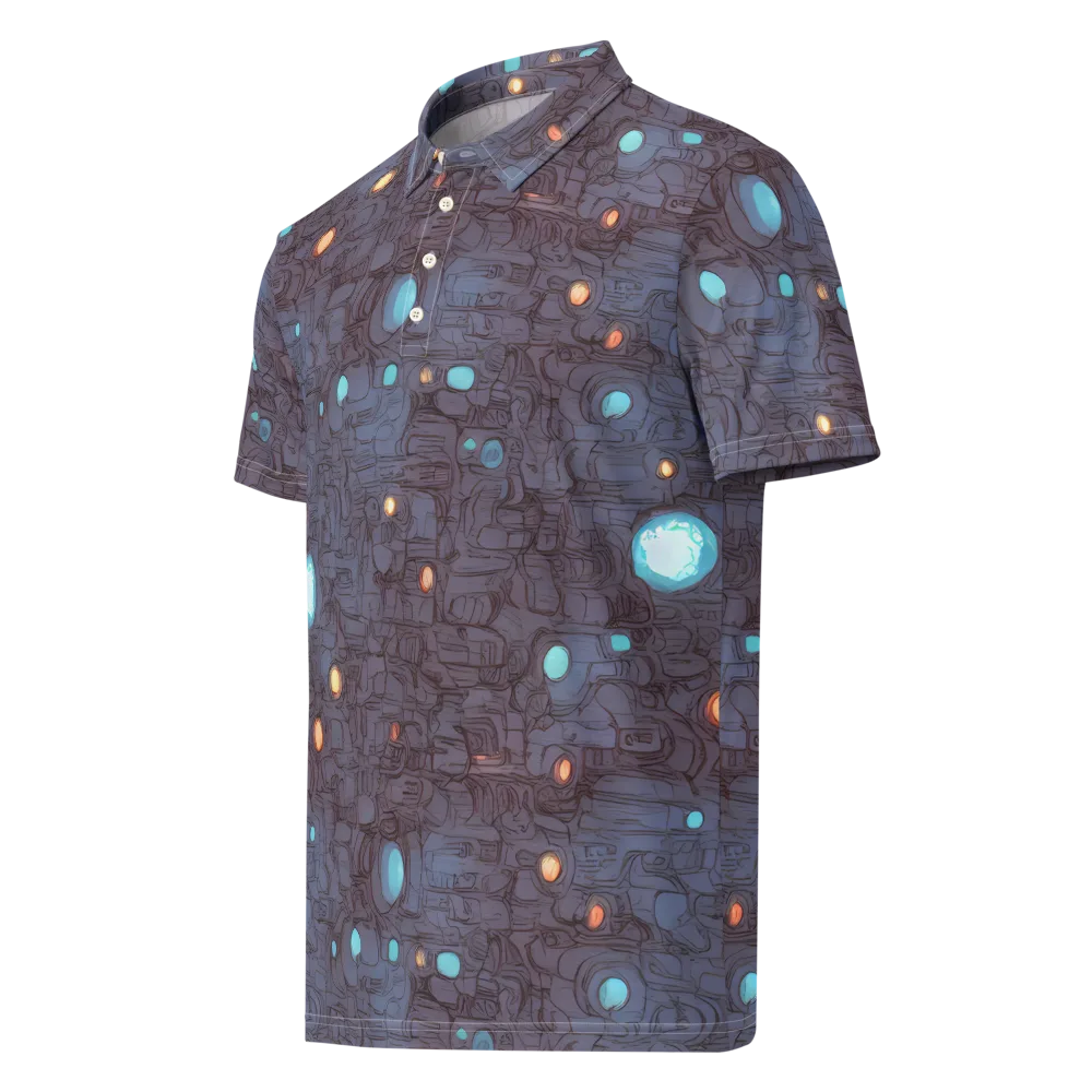 Violet Circuitry on Men's Slim Fit Polo Shirt — Left Front