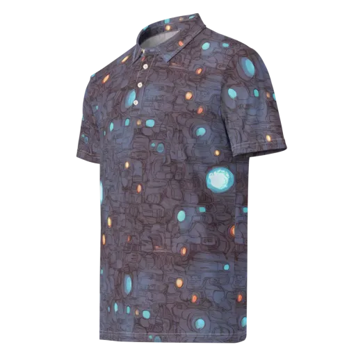 Violet Circuitry on a Men's Slim Fit Polo Shirt