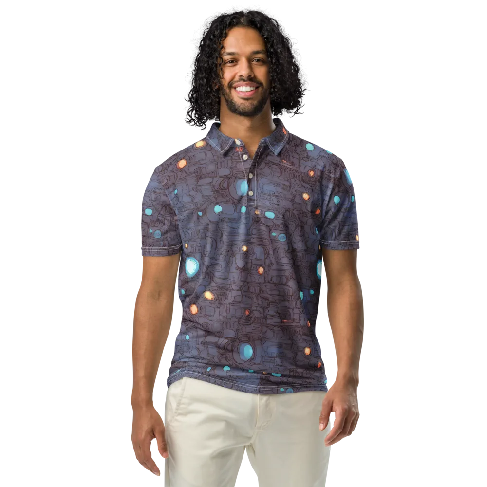 Violet Circuitry on Men's Slim Fit Polo Shirt — Front