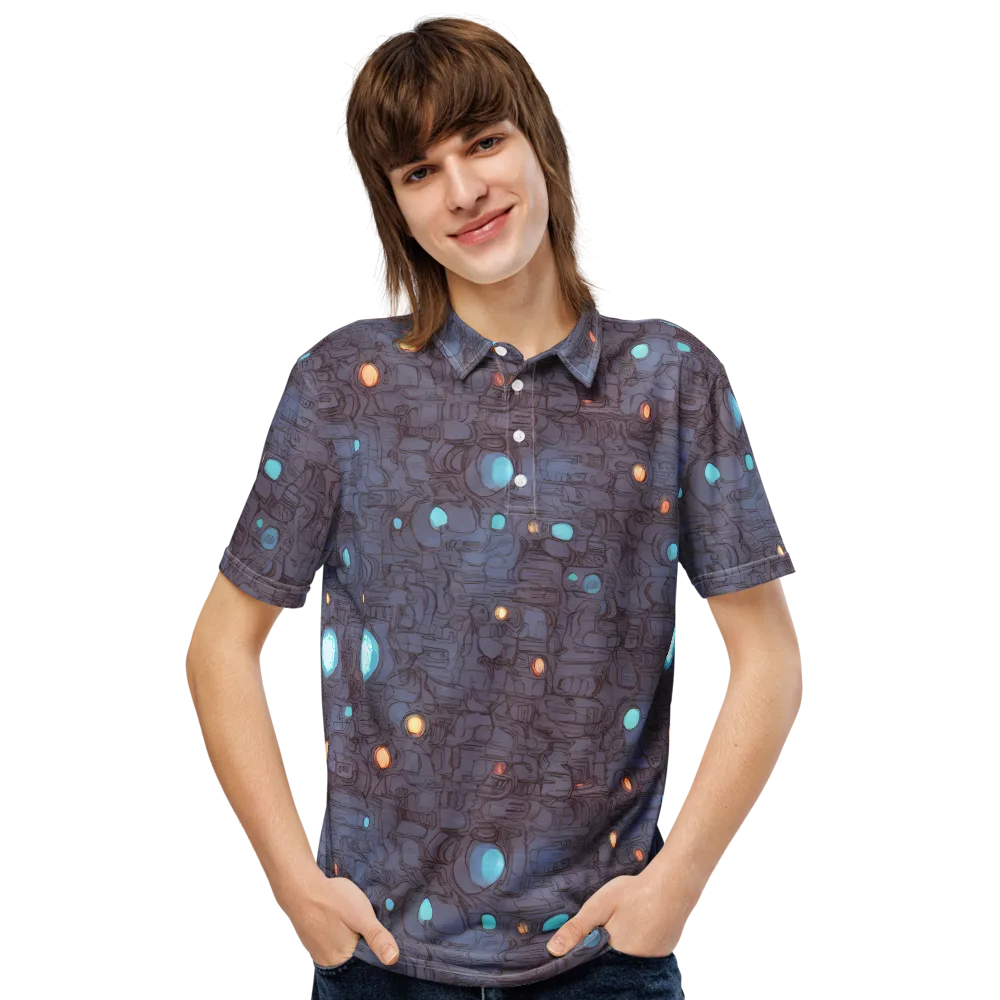 Violet Circuitry on Men's Slim Fit Polo Shirt — Front