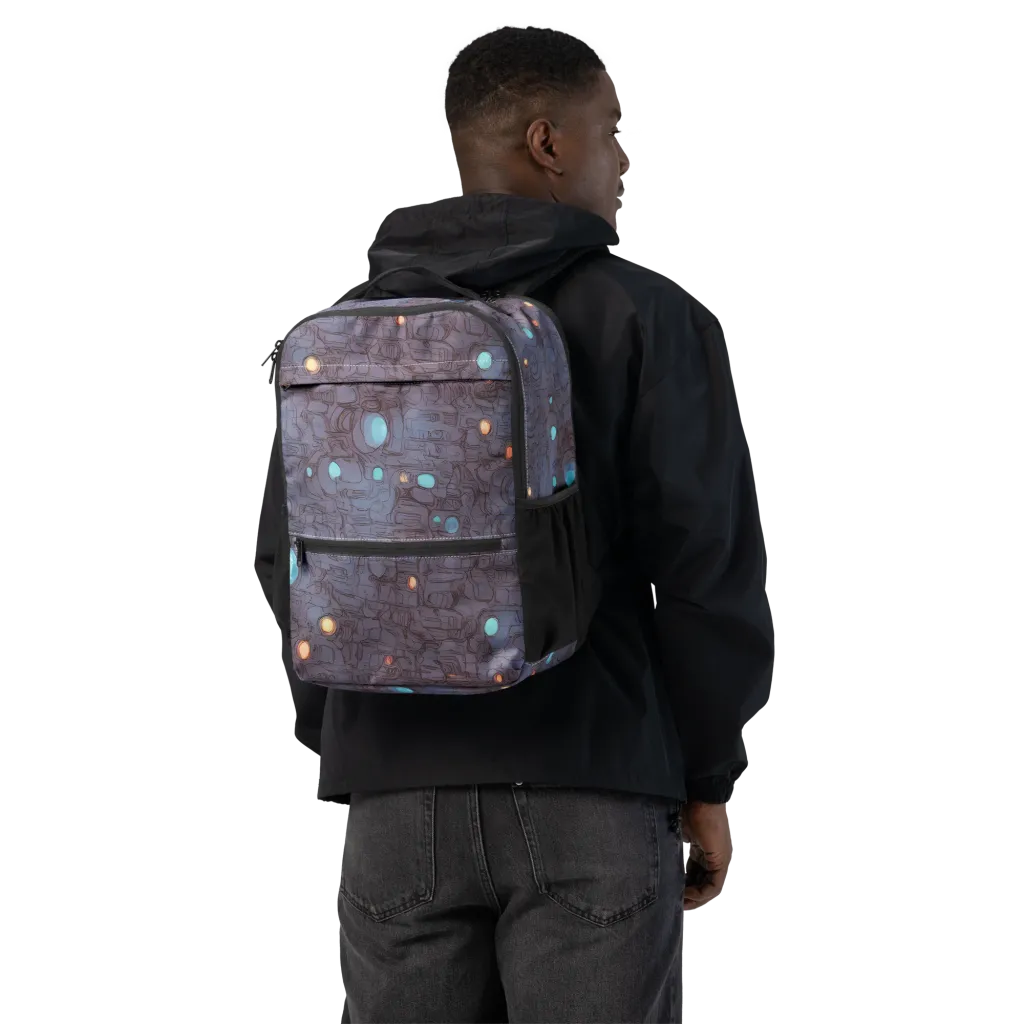 Violet Circuitry on Utility Backpack — Back