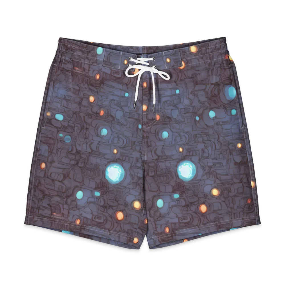 Violet Circuitry on Men's Board Shorts — Front