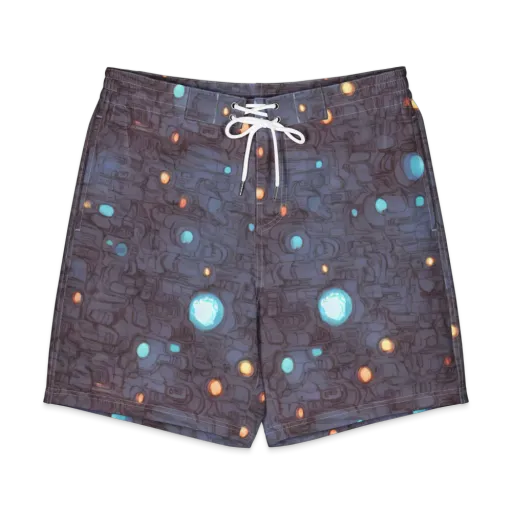 Violet Circuitry on a Men's Board Shorts