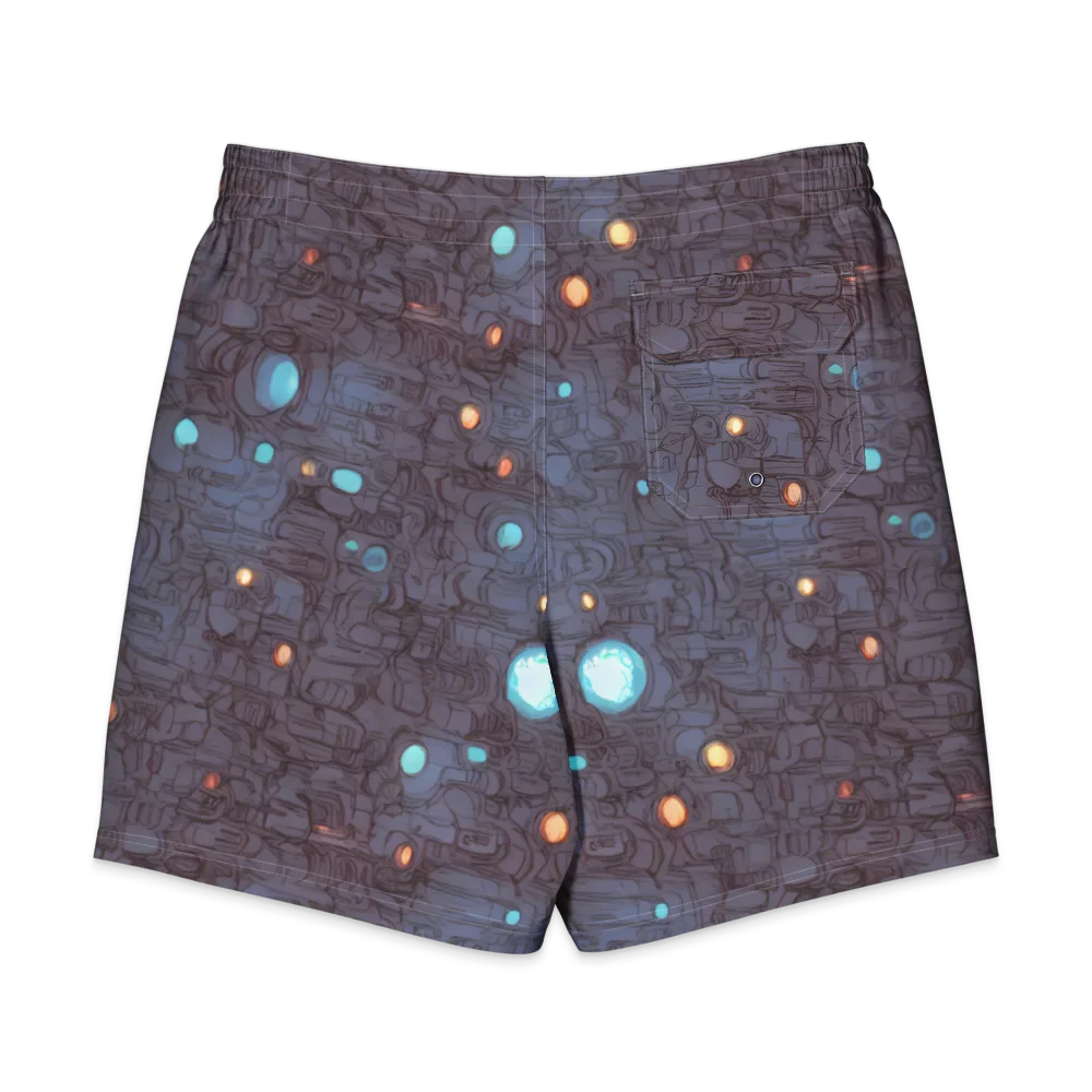 Violet Circuitry on Men's Board Shorts — Back