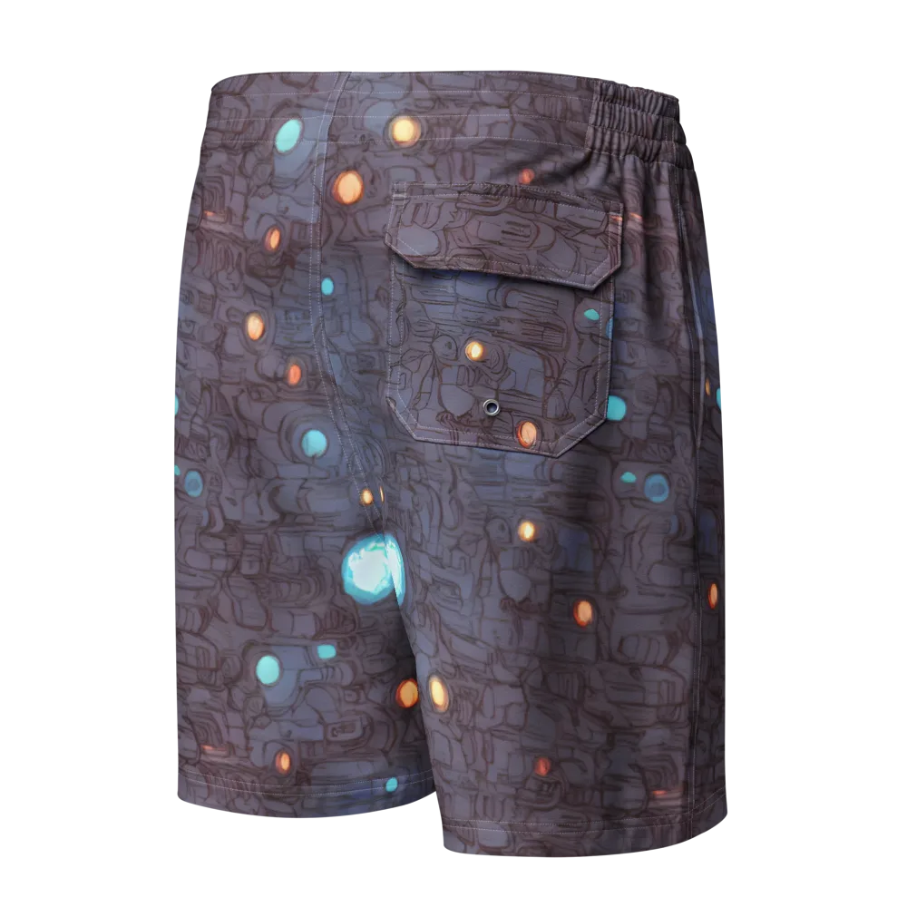 Violet Circuitry on Men's Board Shorts — Back