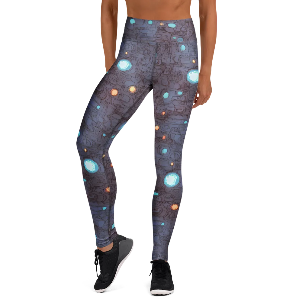 Violet Circuitry on Yoga Leggings — Front