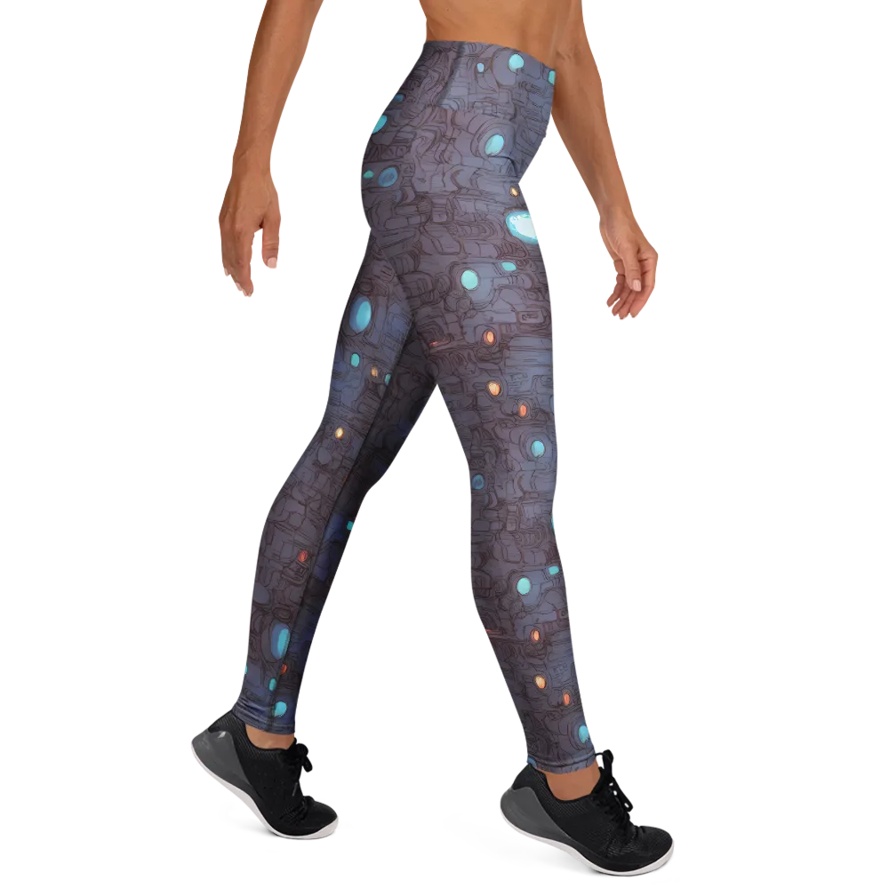 Violet Circuitry on Yoga Leggings — Right