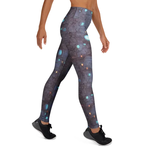 Violet Circuitry on a Yoga Leggings