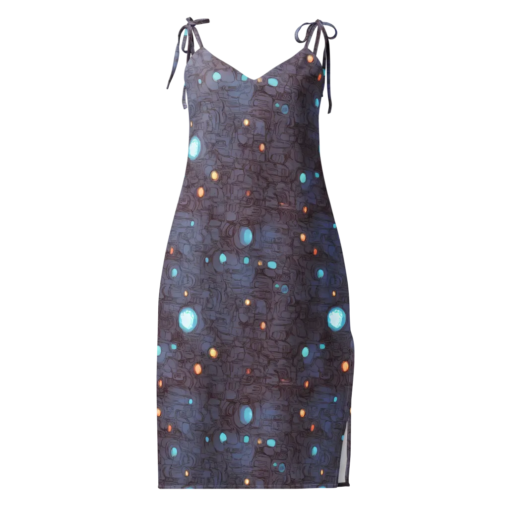 Violet Circuitry on Slip Dress — Front