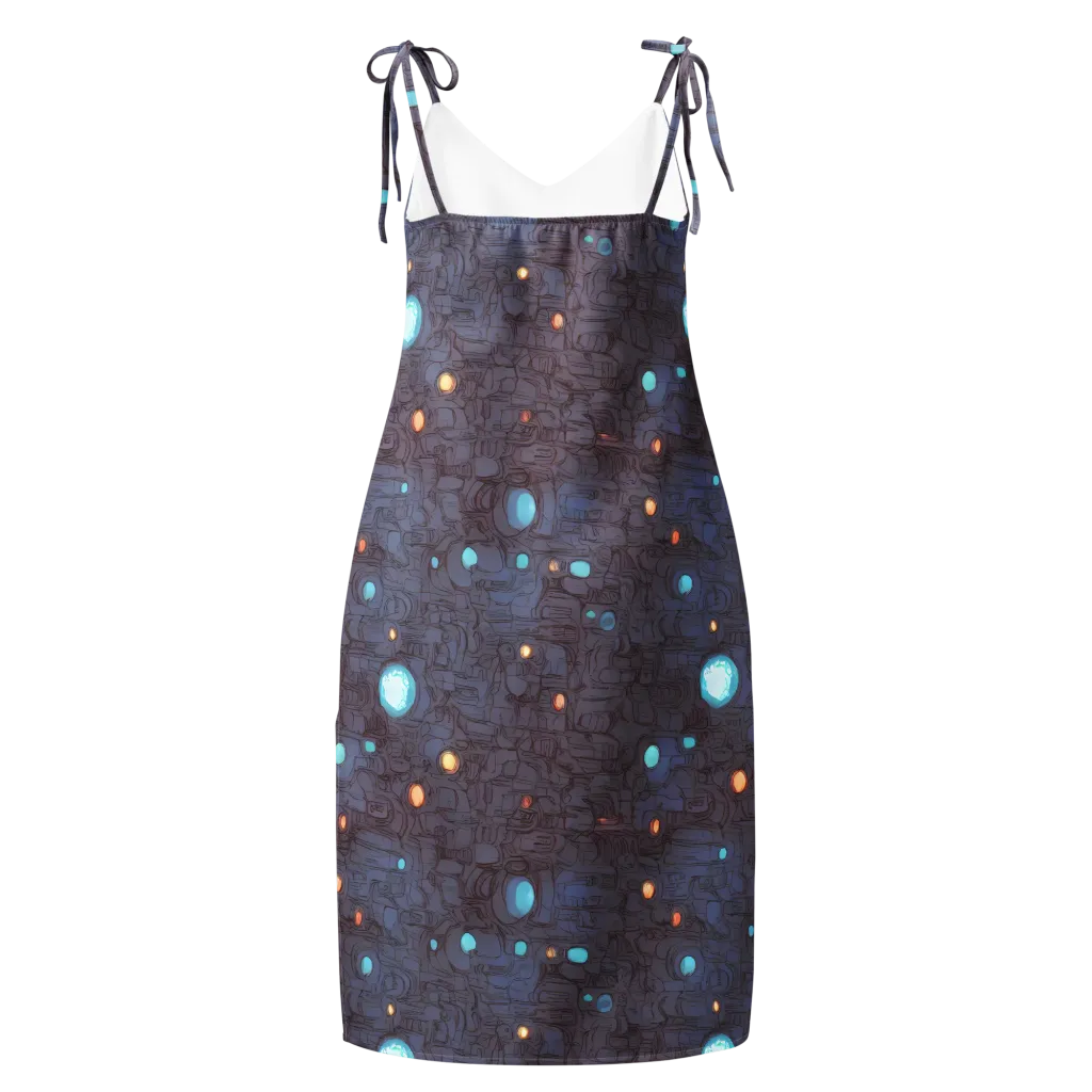 Violet Circuitry on Slip Dress — Back