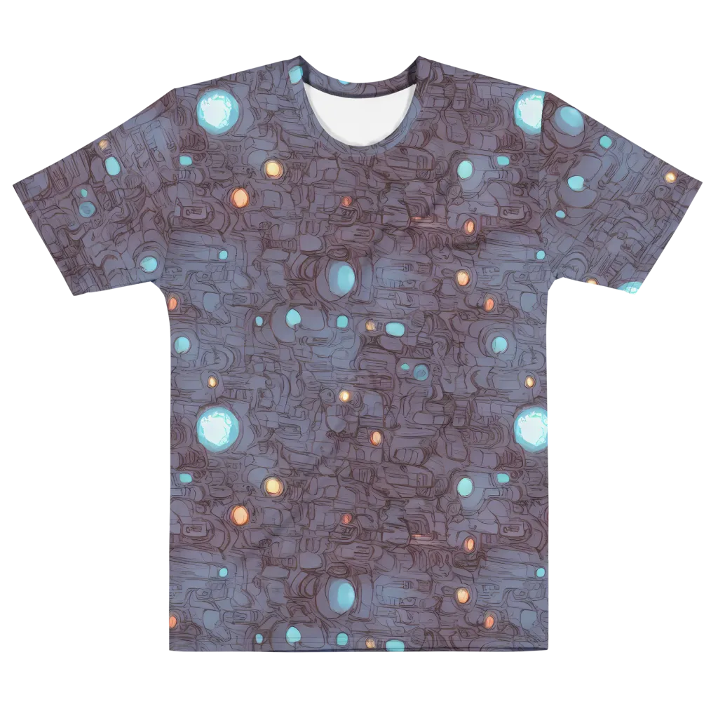 Violet Circuitry on Men's Cotton Crew Neck T-Shirt — Front