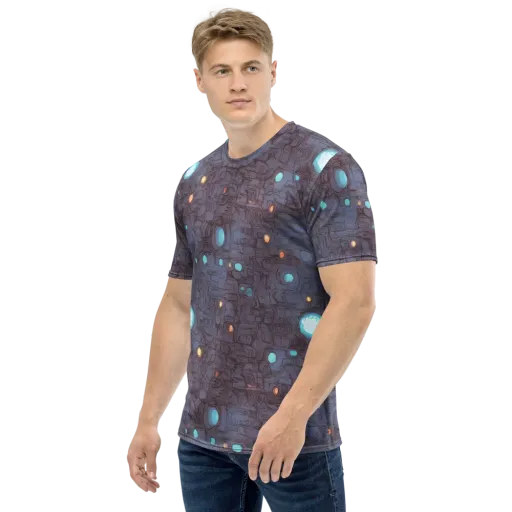 Violet Circuitry on a Men's Crew Neck T-Shirt