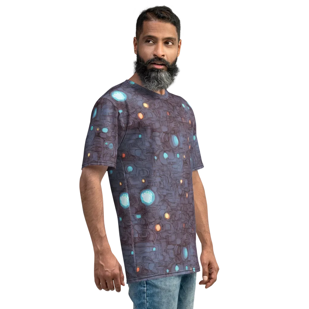 Violet Circuitry on Men's Crew Neck T-Shirt — Right