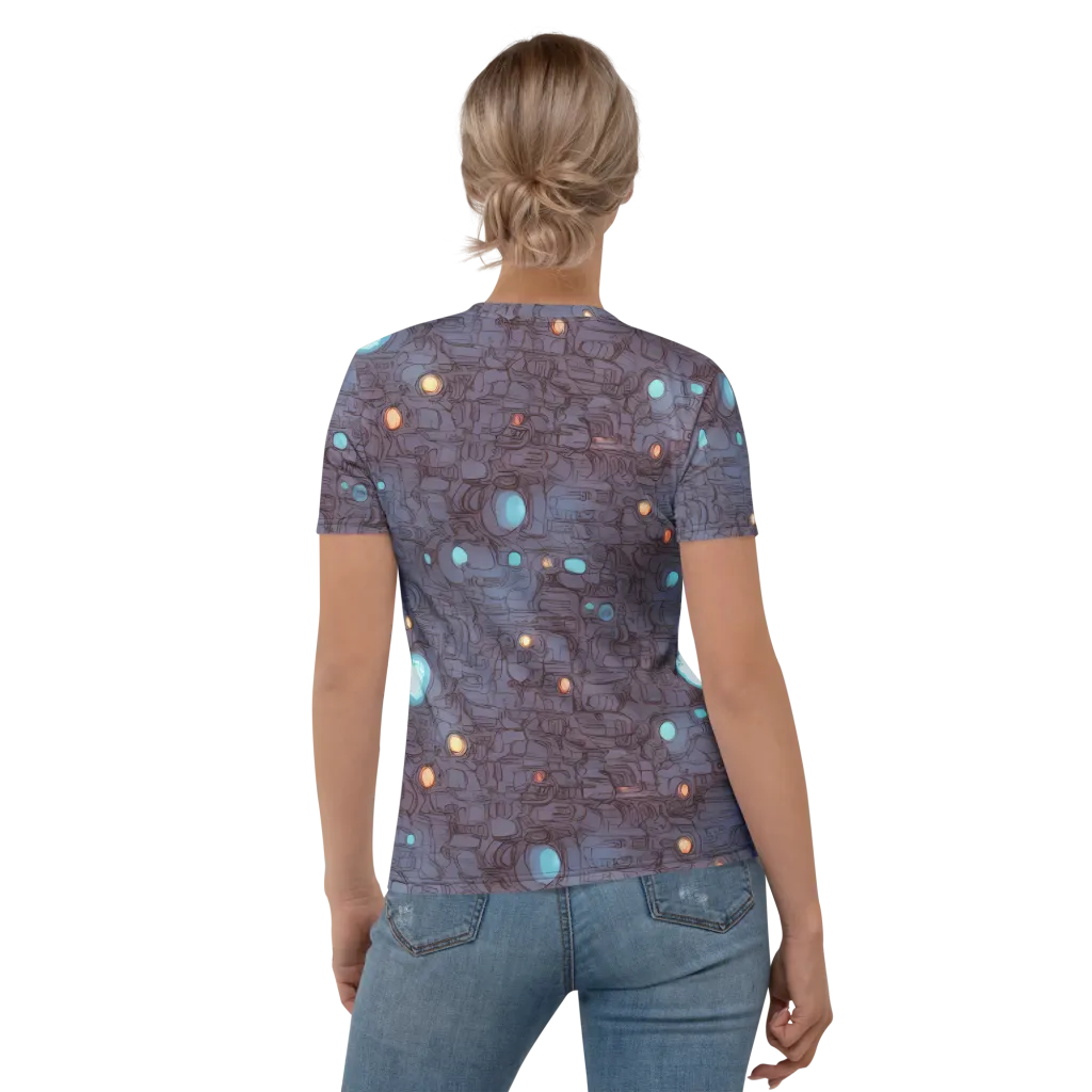 Violet Circuitry on Women's Crew Neck T-Shirt — Back