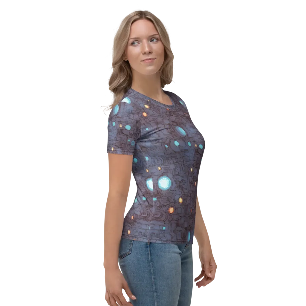 Violet Circuitry on Women's Crew Neck T-Shirt — Right