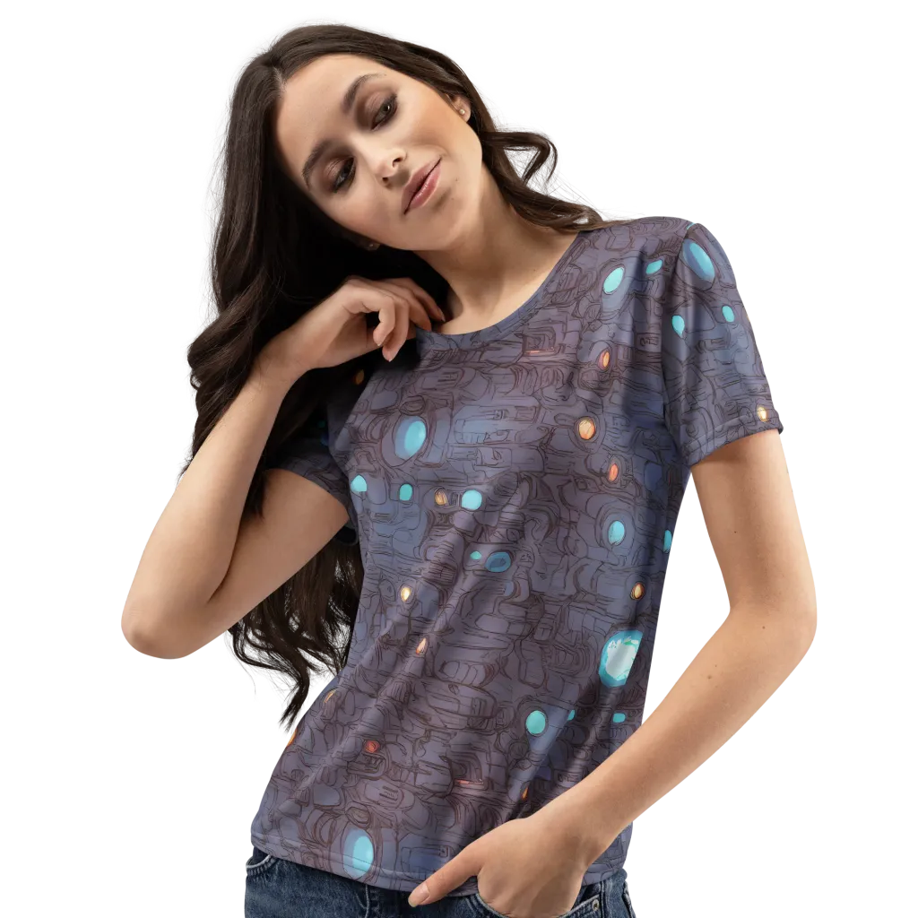 Violet Circuitry on Women's Crew Neck T-Shirt — Left Front