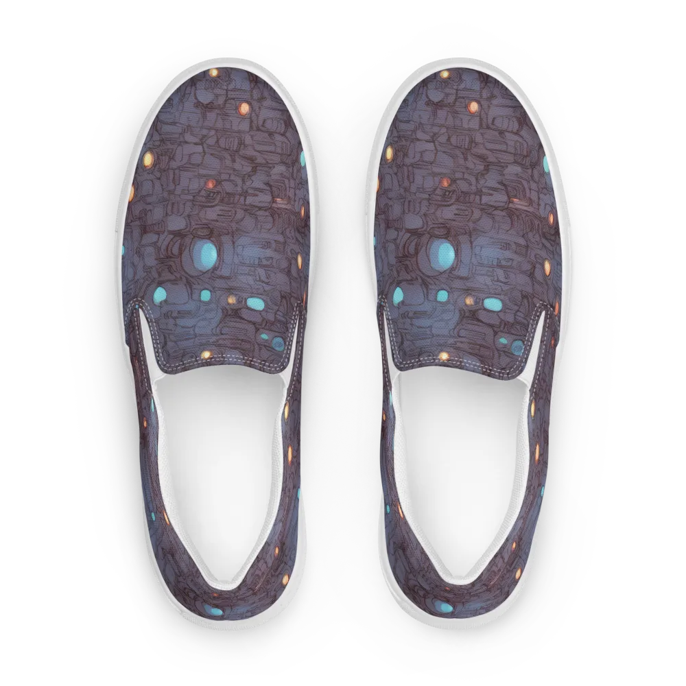 Violet Circuitry on Men's Slip-On Canvas Shoes — Front