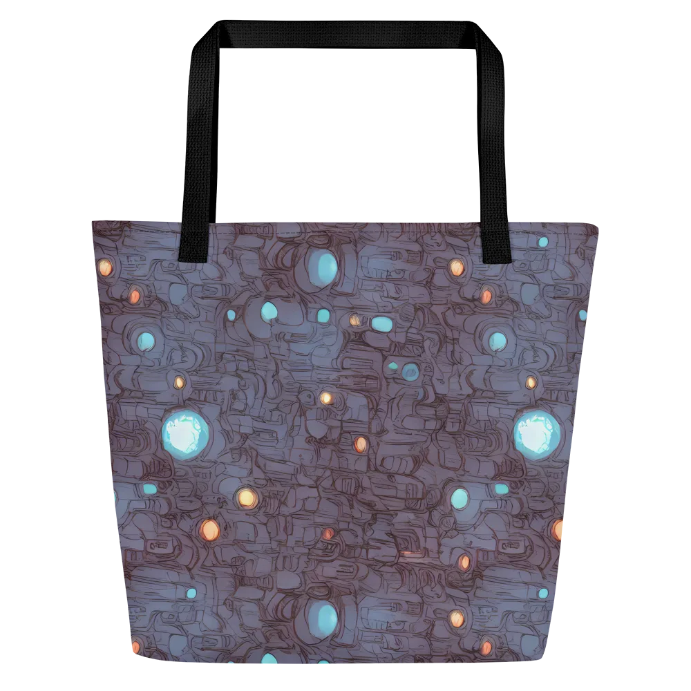 Violet Circuitry on Large Tote Bag W/ Pocket — Front
