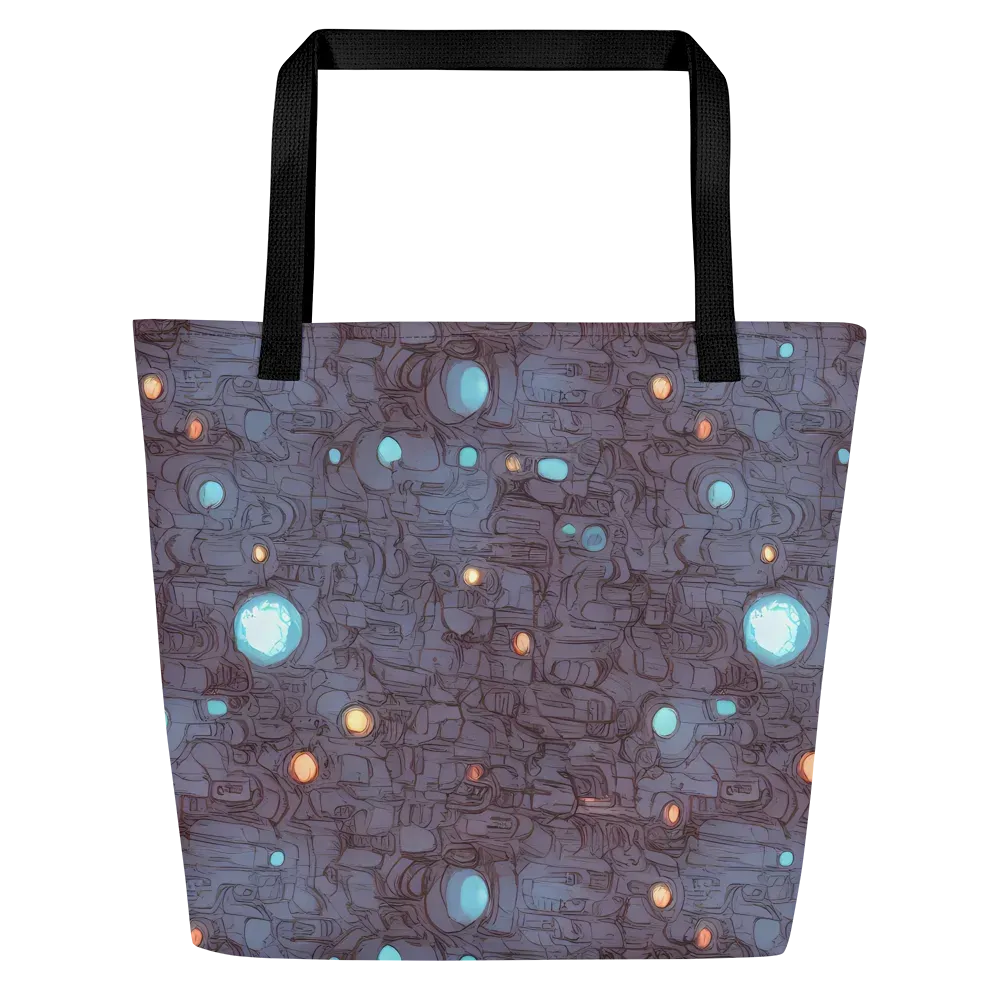 Violet Circuitry on Large Tote Bag W/ Pocket — Front