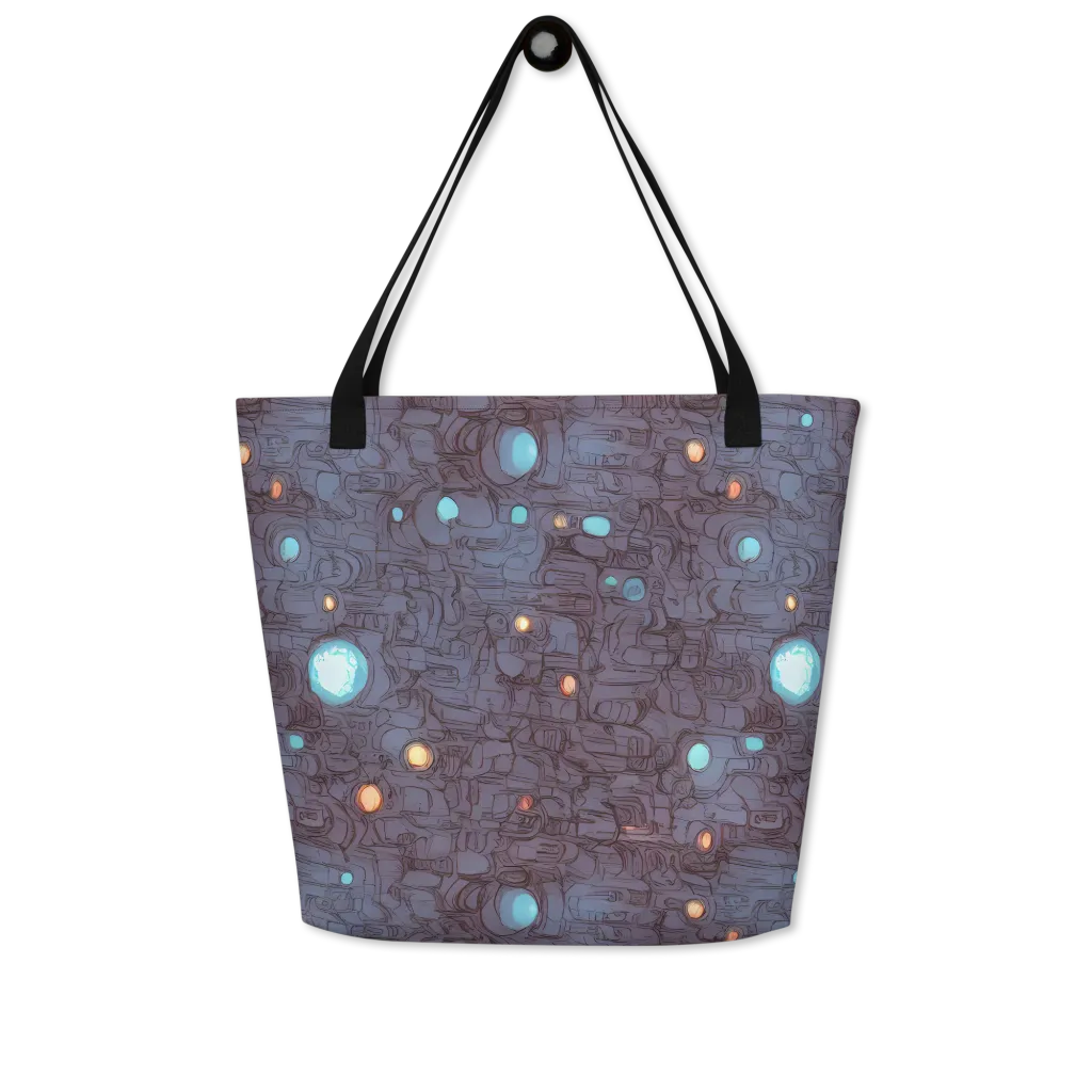 Violet Circuitry on Large Tote Bag W/ Pocket — Front