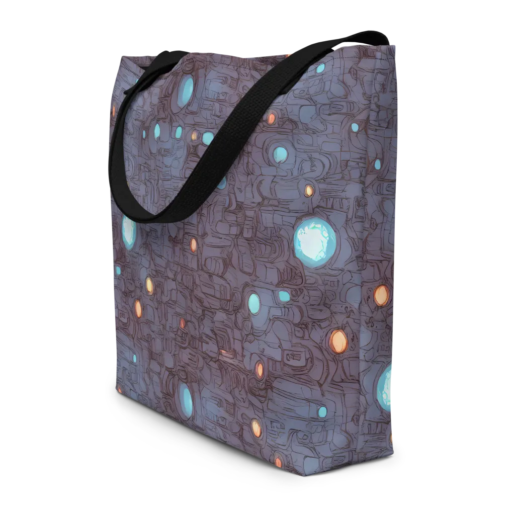 Violet Circuitry on Large Tote Bag W/ Pocket — Front
