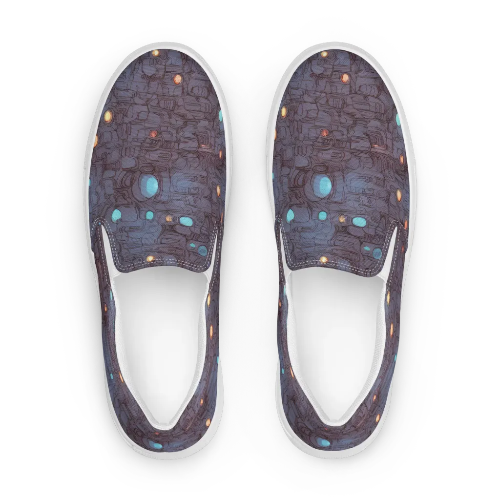 Violet Circuitry on Women's Slip-On Canvas Shoes — Front