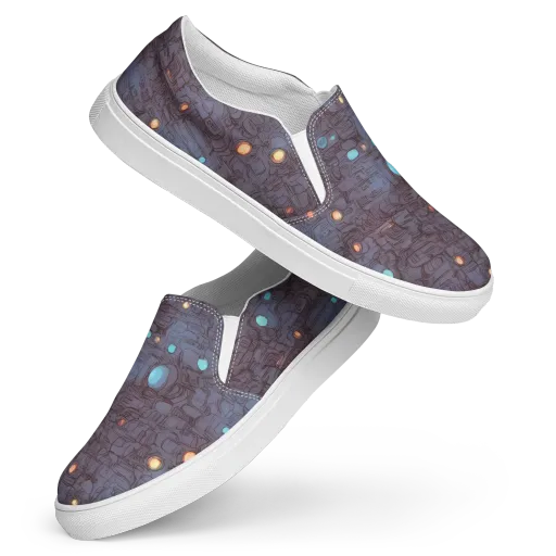 Violet Circuitry on a Women's Slip-On Canvas Shoes