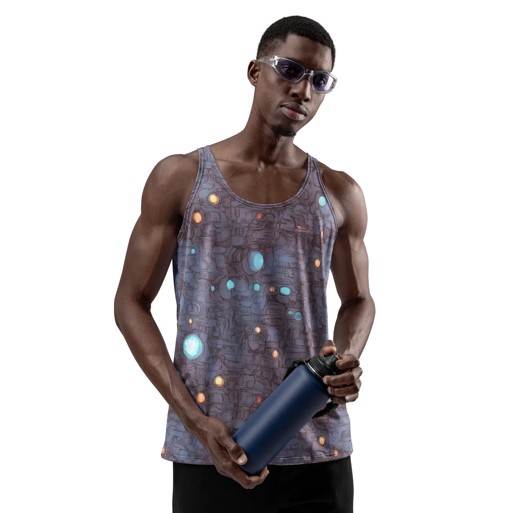 Violet Circuitry on Men's Tank Top — Front