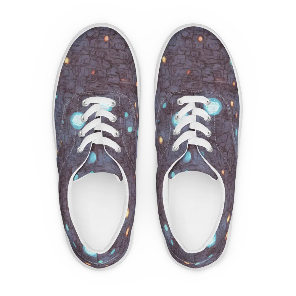 Violet Circuitry on Men's Lace-Up Canvas Shoes — Front