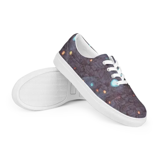 Violet Circuitry on a Men's Lace-Up Canvas Shoes